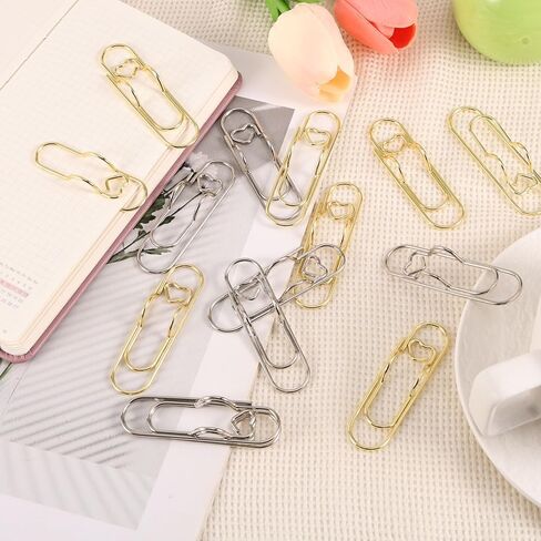 30 قطعة من مشابك الأقلام المعدنية لأجهزة الكمبيوتر المحمولة، مقاس 7 × 1.9 سم / 2.76 × 0.75 بوصة، حاملات أقلام ورقية للكتب والمجلات والمخططين واللوازم المكتبية والمدرسية (ذهبي، فضي) in Kuwait