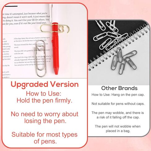 30 قطعة من مشابك الأقلام المعدنية لأجهزة الكمبيوتر المحمولة، مقاس 7 × 1.9 سم / 2.76 × 0.75 بوصة، حاملات أقلام ورقية للكتب والمجلات والمخططين واللوازم المكتبية والمدرسية (ذهبي، فضي) in Kuwait