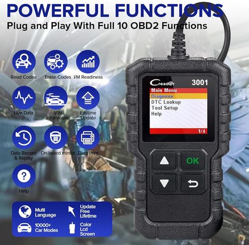 ماسح ضوئي LAUNCH Creader 3001 obd2، وضع قارئ رمز خطأ المحرك 6 يمكن أداة المسح التشخيصي لجميع سيارات بروتوكول obdii منذ عام 1996، تحديث مجاني مدى الحياة in Saudi Arabia