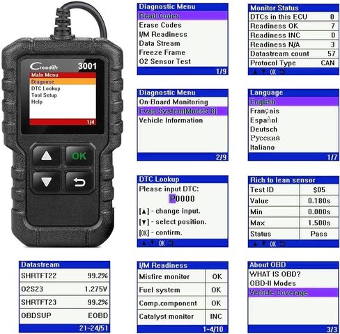 ماسح ضوئي LAUNCH Creader 3001 obd2، وضع قارئ رمز خطأ المحرك 6 يمكن أداة المسح التشخيصي لجميع سيارات بروتوكول obdii منذ عام 1996، تحديث مجاني مدى الحياة in Saudi Arabia