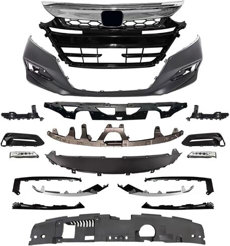 Complete Front Bumper Cover Kit With Grille And Fog Light Compatible With 2018 2019 2020 Hon-da Accord,(U.S. Version) in Saudi Arabia