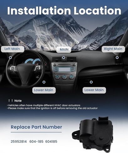 HVAC Heater Blend Door Actuator Compatible with 2010 2011 2012 2013 Chevy Equinox GMC Terrain Air Door Actuator - Air Mode Temperature Replace 604-185 25952814 in Kuwait