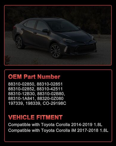 88310-02850 A/C Compressor (with Clutch) Compatible with Toyota Corolla 2014-2019 1.8L, Corolla iM 2017-2018 1.8L in Kuwait