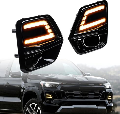 مصابيح الضباب Astra Depot Led DRL لـ 2023 2024 2025 شيفروليه تشيفي كولورادو WT LT Trail Boss Z71 ملحقات المصد الأمامي ضوء النهار الجري إشارة الانعطاف المتتابعة 84770637 | 84770638 in Saudi Arabia