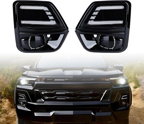 مصابيح الضباب Astra Depot Led DRL لـ 2023 2024 2025 شيفروليه تشيفي كولورادو WT LT Trail Boss Z71 ملحقات المصد الأمامي ضوء النهار الجري إشارة الانعطاف المتتابعة 84770637 | 84770638 in Saudi Arabia