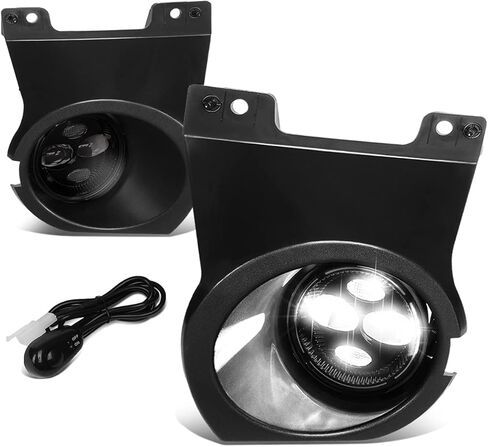 Auto Dynasty High Power LED Projector Front Bumper Driving Fog Light Lamps with Switch and Bezels Compatible with Ford F-150 09-14, Driver and Passenger Side, Smoked Lens in Saudi Arabia