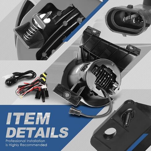 Auto Dynasty High Power LED Projector Front Bumper Driving Fog Light Lamps with Switch and Bezels Compatible with Ford F-150 09-14, Driver and Passenger Side, Smoked Lens in Saudi Arabia