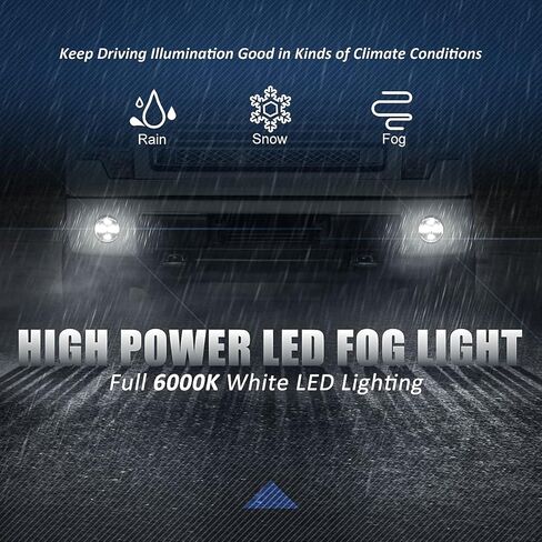 Auto Dynasty High Power LED Projector Front Bumper Driving Fog Light Lamps with Switch and Bezels Compatible with Ford F-150 09-14, Driver and Passenger Side, Smoked Lens in Saudi Arabia