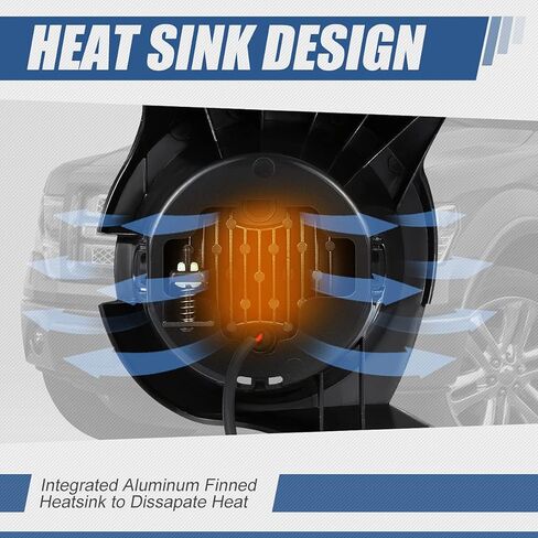 Auto Dynasty High Power LED Projector Front Bumper Driving Fog Light Lamps with Switch and Bezels Compatible with Ford F-150 09-14, Driver and Passenger Side, Smoked Lens in Saudi Arabia