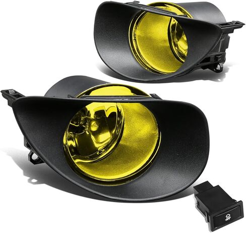 Auto Dynasty Fog Lights Assembly Compatible with 2006-2008 Yaris Hatchback, Bumper Driving Fog Lamp Replacement with Wiring Kit and Switch, Driver Passenger Side, Amber Lens in Saudi Arabia