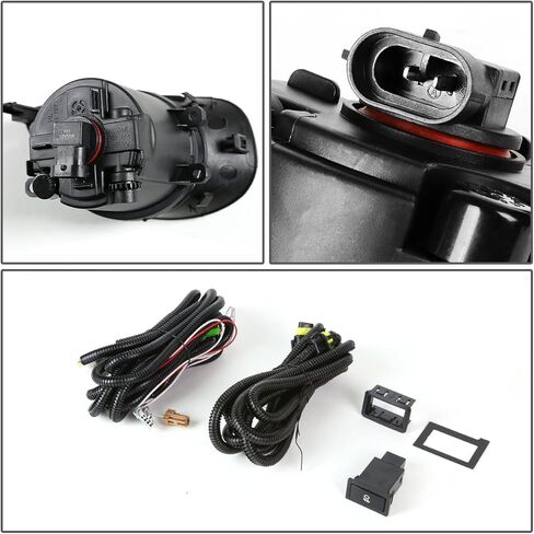 Auto Dynasty Fog Lights Assembly Compatible with 2006-2008 Yaris Hatchback, Bumper Driving Fog Lamp Replacement with Wiring Kit and Switch, Driver Passenger Side, Amber Lens in Saudi Arabia
