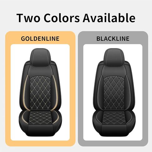 Full Set Seat Cover Fit for Chevrolet Chevy Malibu 2009-2025 2026 | Waterproof Faux Leather Car Seat Covers Protector - Easy to Install Automotive Interior Accessories (5 Seats, Golden Line) in Kuwait