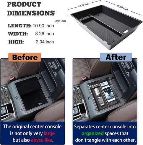 صينية تنظيم وحدة التحكم المركزية متوافقة مع ملحقات 2021-2024 Nissan Armada / 2022-2024 Infiniti QX80، صندوق تخزين وحدة التحكم الوسطى لدرج مسند الذراع (فقط لصندوق مسند الذراع الأمامي)، أحمر in Kuwait