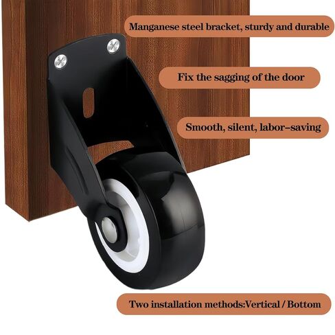 4 قطع من عجلات البوابة مقاس 2 بوصة، عجلات دعم سفلية للباب مضادة للترهل، عجلات مضادة للاحتكاك لإصلاح الأبواب الخشبية المتساقطة، تركيب عمودي وبكرات تثبيت الأثاث، عجلة لتقليل ضوضاء الاحتكاك (انزلاق سلس) in Kuwait