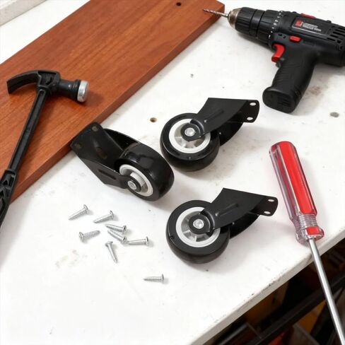 4 قطع من عجلات البوابة مقاس 2 بوصة، عجلات دعم سفلية للباب مضادة للترهل، عجلات مضادة للاحتكاك لإصلاح الأبواب الخشبية المتساقطة، تركيب عمودي وبكرات تثبيت الأثاث، عجلة لتقليل ضوضاء الاحتكاك (انزلاق سلس) in Kuwait