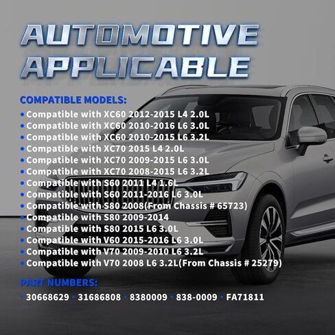 Engine Radiator Cooling Fan Assembly Compatible with S60 S80 V60 V70 XC60 XC70 2008-2016 L4 1.6L L4 2.0L L6 3.0L L6 3.2L Replace 30668629, 31686808, 8380009 with Controller in Kuwait