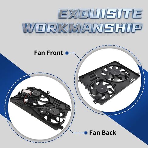 Engine Radiator Cooling Fan Assembly Compatible with S60 S80 V60 V70 XC60 XC70 2008-2016 L4 1.6L L4 2.0L L6 3.0L L6 3.2L Replace 30668629, 31686808, 8380009 with Controller in Kuwait