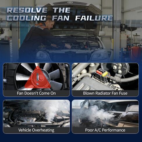 Engine Radiator Cooling Fan Assembly Compatible with S60 S80 V60 V70 XC60 XC70 2008-2016 L4 1.6L L4 2.0L L6 3.0L L6 3.2L Replace 30668629, 31686808, 8380009 with Controller in Kuwait