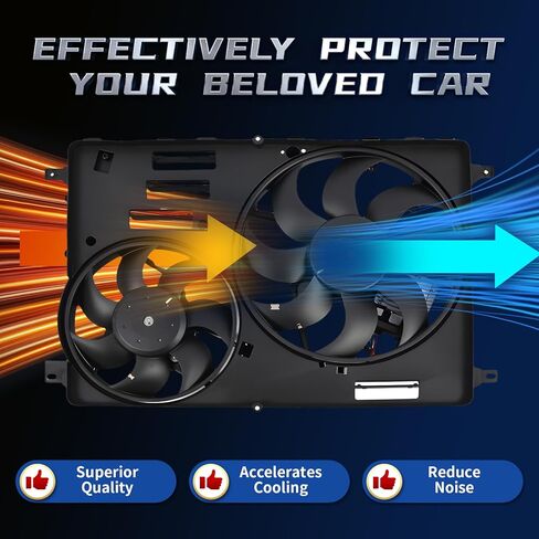 Engine Radiator Cooling Fan Assembly Compatible with S60 S80 V60 V70 XC60 XC70 2008-2016 L4 1.6L L4 2.0L L6 3.0L L6 3.2L Replace 30668629, 31686808, 8380009 with Controller in Kuwait