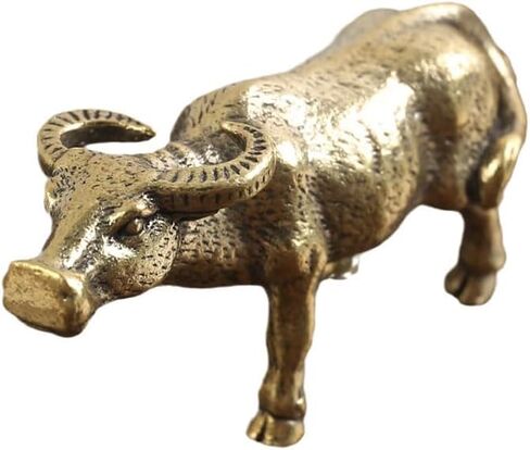 تمثال ديكوري لزينة البقرة النحاسية من لهيبيا - جاموس الماء - ذهبي in Kuwait