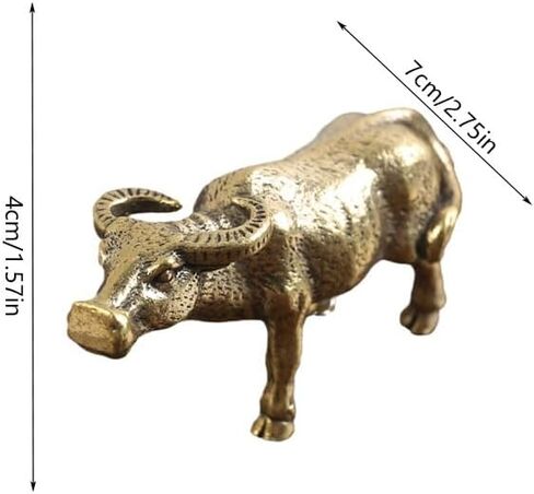 تمثال ديكوري لزينة البقرة النحاسية من لهيبيا - جاموس الماء - ذهبي in Kuwait