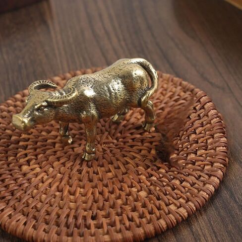 تمثال ديكوري لزينة البقرة النحاسية من لهيبيا - جاموس الماء - ذهبي in Kuwait