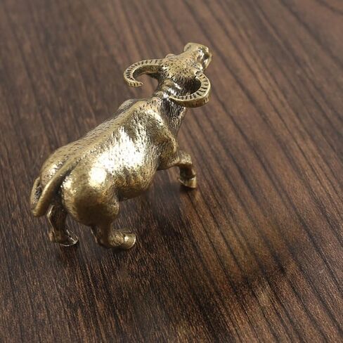 تمثال ديكوري لزينة البقرة النحاسية من لهيبيا - جاموس الماء - ذهبي in Kuwait