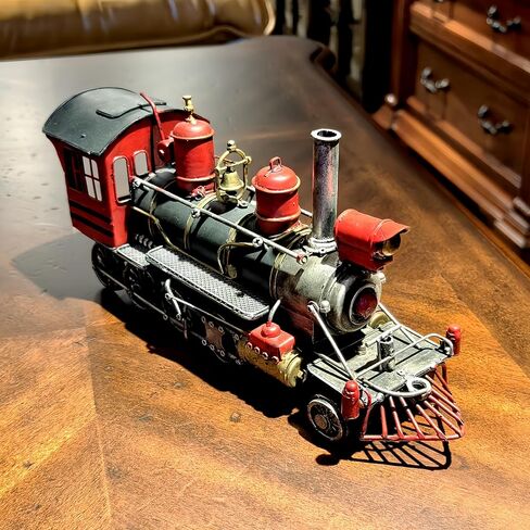 14" L Large Steam Locomotive Engine Cast Metal 19th Cent. Antique Model Train Steampunk Statue Industrial Era Collectible for Home Office Mancave Decor Presents in Saudi Arabia