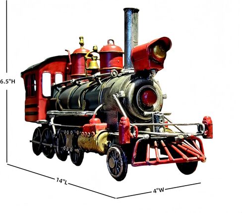 14" L Large Steam Locomotive Engine Cast Metal 19th Cent. Antique Model Train Steampunk Statue Industrial Era Collectible for Home Office Mancave Decor Presents in Saudi Arabia