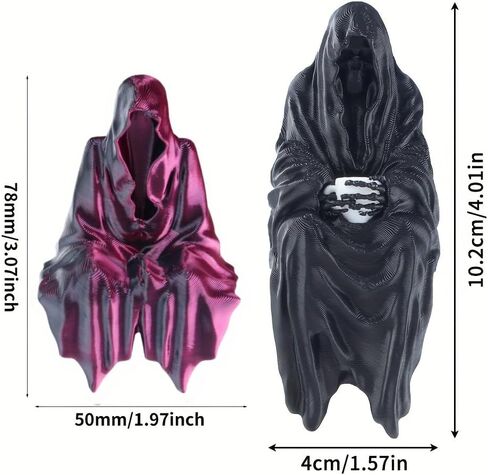 3 Pack Hallowen Gothic Decor Sitting Statue | Desktop 3D Printed Figure | 1Pack 4" Black & 2 Pack 2'' Purple Devil Hand Statues for Home Decoration in Saudi Arabia