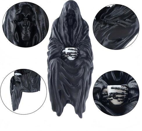 3 Pack Hallowen Gothic Decor Sitting Statue | Desktop 3D Printed Figure | 1Pack 4" Black & 2 Pack 2'' Purple Devil Hand Statues for Home Decoration in Saudi Arabia