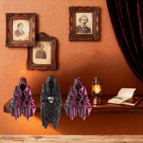 3 Pack Hallowen Gothic Decor Sitting Statue | Desktop 3D Printed Figure | 1Pack 4" Black & 2 Pack 2'' Purple Devil Hand Statues for Home Decoration in Saudi Arabia