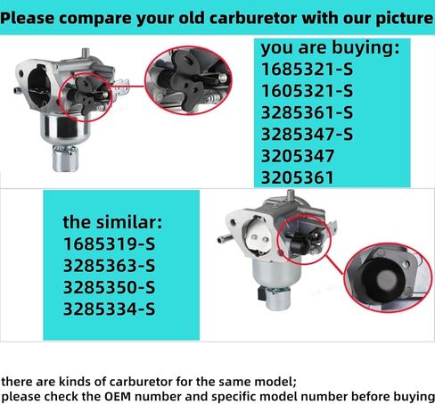 KT725 Carburetor Compatible with Kohler 7000 Series 22HP 23HP 24HP 25HP 26HP Engine KT725 KT730 KT735 KT740 KT745 Lawn Mowers Parts Carb Replaces 1685321-S 3285347S 3285361S with Air Filter Gaskets in Kuwait