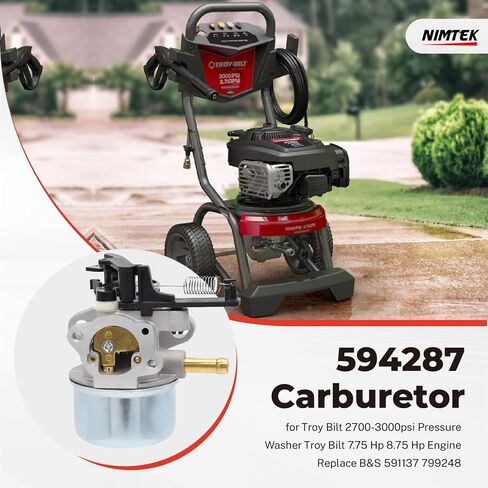 594287 593599 Carburetor for Troy Bilt 2700-3000psi Pressure Washer Troy Bilt 7.75 Hp 8.75 Hp Engine Replace B&S 591137 799248 Thermostat Choke Engine in Saudi Arabia