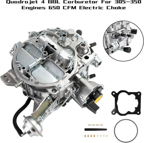 مكربن ​​Artudatech Quadrajet 4 BBL لمحركات 305-350 650 CFM خنق كهربائي لسيارات تشيفي والشاحنات 1982 1983 1984-1985 1904R 17066422 17066425 17066432 in Saudi Arabia