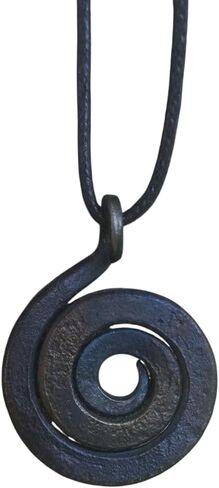 ARTIZANSTORE Hand Forged Iron Spiral Pendant – Viking Celtic Necklace. in Saudi Arabia