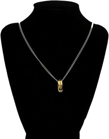 Diamond Point Lord of The Rings Necklace Movie Jewelry Engraved Gold Plated Titanium Hypoallergenic Stainless Ring Pendant With Chain Necklace for Men Women Gift in Saudi Arabia
