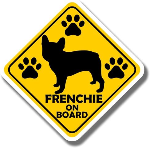 Frenchie On Board Magnet - French Bulldog Car Magnet - Cute Dog Warning Sign - French Bulldog Lover Gift - Car Accessory - Durable Decorative Design for Home or Office - AAMT0604 in Kuwait