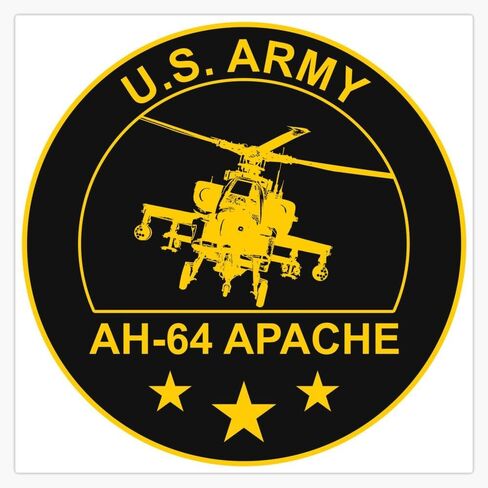 AH-64 أباتشي حربية هجومية هليكوبتر الجيش الأمريكي مغناطيس قابلة لإعادة الاستخدام ملصق مغناطيسي مرن 5" in Saudi Arabia