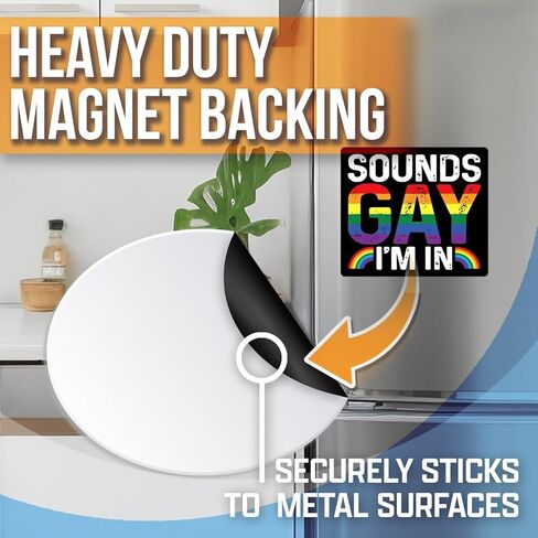 Sounds Gay I'm in Magnet - LGBTQ Pride Ally Love Rainbow Flag Magnet - Car Truck Bumper Fridge Metal Surface Magnet - 5 Inches On Longest Side - Made in USA - AAMT0123 in Kuwait