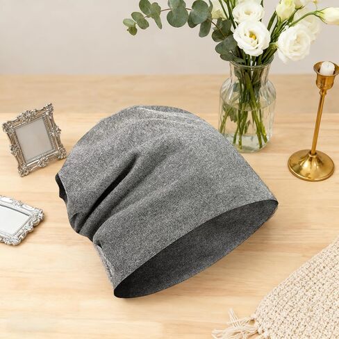 Black Slouchy Beanie,Fashion Slouchy Beanie Hats,Adult Skull Hats Cap for Men Women, Soft Lightweight Skull Cap Elastic in Saudi Arabia