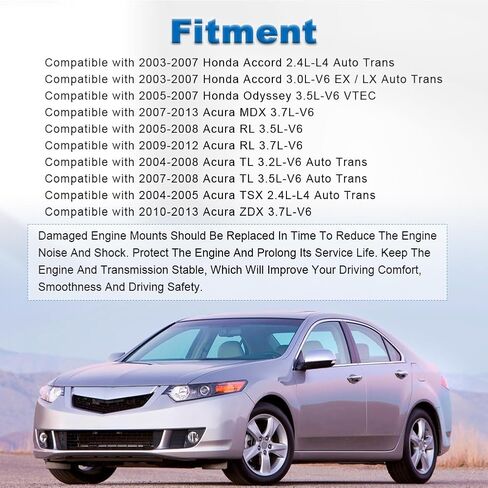 قطعة واحدة من JDMON لاستبدال حامل المحرك الأمامي لسيارة Honda Accord 2003-2007 2.4L، 3.0L، Odyssey 3.5L، 2007-2013 Acura MDX 3.7L متوافق مع A4526، 50830SDAA04، 50830SDBA02 in Saudi Arabia