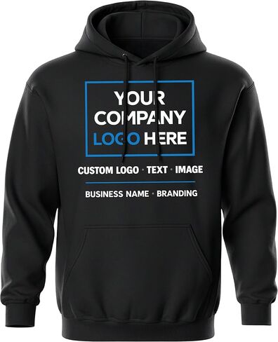 Custom Hoodie for Men Women Kids, Personalized Hoodie with Your Logo, Custom Hooded Sweatshirt Front, Back & Sleeves Workwear in Kuwait