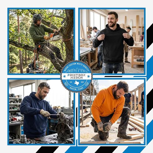 Custom Hoodie for Men Women Kids, Personalized Hoodie with Your Logo, Custom Hooded Sweatshirt Front, Back & Sleeves Workwear in Kuwait