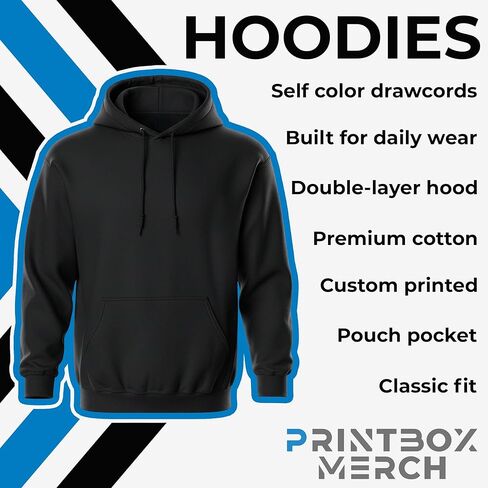 Custom Hoodie for Men Women Kids, Personalized Hoodie with Your Logo, Custom Hooded Sweatshirt Front, Back & Sleeves Workwear in Kuwait