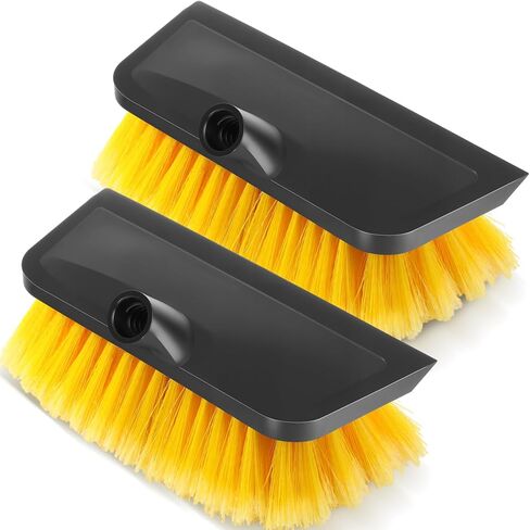 2 Pcs 10 Inch Solar Panel Soft Brush Cleaner Head, Bristles Scrub Brush with Rubber Protective Pads Prevent Scratches, for Solar Panels, Cars, RV, Trucks, Boats, Facades of Houses (Yellow) in Saudi Arabia