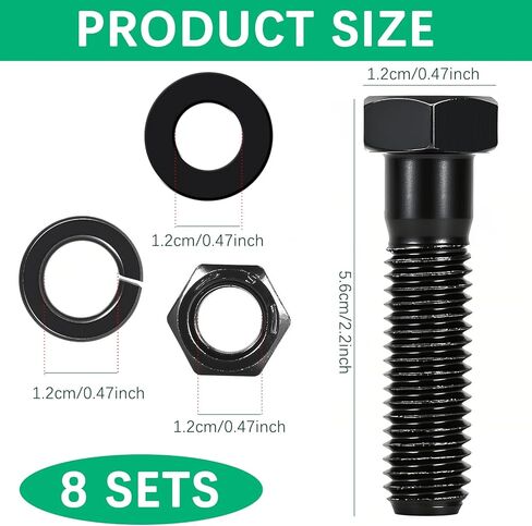 4-Pack Pintle Hook/Combination Hitch Mounting Kit 2" x 1/2" Grade 8 Bolts. The Product Also Includes Hexagon Nuts, Heavy Lock washers and Flat washers. in Kuwait