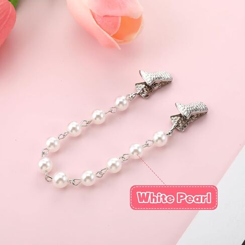 Sweater Clips to Hold Sweater Together, Pearl Sweaters Clips for Cardigans, Pearl Brooch Pin for Woman in Kuwait