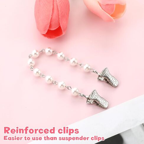 Sweater Clips to Hold Sweater Together, Pearl Sweaters Clips for Cardigans, Pearl Brooch Pin for Woman in Kuwait