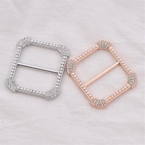 CZ Silk Scarf Square Ring Clip Pin for Women Fashion Crystal Shell Pearls Embellished Shirt Ties Clips Chic Waist Clothes Corner Slide Clasp Pin Dress Accessories Jewelry in Saudi Arabia